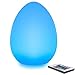 Mr.Go 11-Inch LED Egg Lamp with Remote - Color-Changing, Cordless, Waterproof, Rechargeable Night Light Mood Lighting - 16 RGB Colors, 4 Modes, Dimmable - Great as Table Centerpiece or Room Decoration