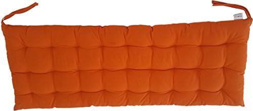 Cottone 100% Cotton Bench Pads w/ Ties  | 42” x 16”| Extra-Comfortable &amp; Soft Bench Cushions | Ergonomic Pillows for Dining, Patio, Camping, Kitchen Benches &amp; More (Orange)