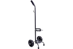 Oxygen Cylinder Rolling Cart - Black-Fits D & E Tanks - Single Cart