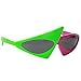 Asymmetric 80's Sunglasses – Green & Rose Red 2-Color Party Favors, Novelty Shades, Rock Star Costume Glasses Toys, Funny Glasses Accessories for Kids & Adults