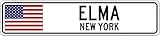 ELMA, NEW YORK - USA Flag Aluminum City Sign - 4 x 18 Inches