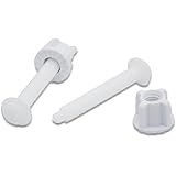 Universal White Plastic Toilet Seat Hinge Bolt Screw For Top Mount Toilet Seat Hinges, 2 Pack