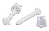 Universal White Plastic Toilet Seat Hinge Bolt Screw For Top Mount Toilet Seat Hinges, 2 Pack
