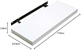 Homme Concept 110cm High Gloss Floating Shelves White Wall Shelf with Invisible view 3