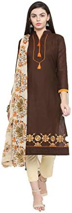 Indian Style Five Colored Cotton Fabric Embroidered Chudidar Salwar Suit