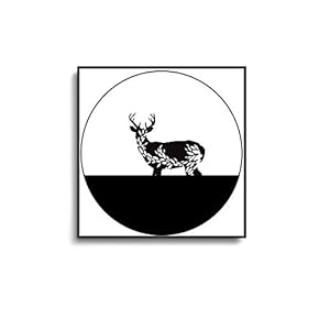 Framed Canvas Wall Art for Living Room, Bedroom Black and White Deer Canvas Prints for Home Decoration Ready to Hanging - 16x16 inches