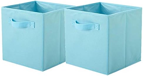 Shellkingdom Storage Bins, Foldable Fabric Storage Cubes And Cloth Storage Organizer Drawer For Closet And Toys Storage,2 Pack（Light Blue）