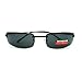 Mens Sunglasses Lite Weight Rectangular Rimless Thin Metal Frame (black, black)