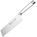 Cangshan N1 Series 59984 German Steel Forged Nakiri Vegetable Cleaver, 7" Blade, Silver