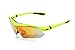 Wolfbike POLARIZE Sports Cycling Sunglasses with 5 Set Interchangeable Lenses Green Frame
