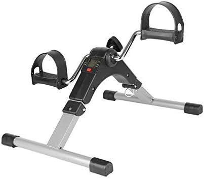 Qualimate Indoor Exercise Cycle for Home Gym Portable Mini Home Pedal Exerciser Cycle Gym Fitness Exerciser with Adjustable Resistance LCD Display for Leg, Arm Cardio
