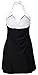 Simplicity Women's One Piece Halter Sailor Swimsuit Cover Up Swimdress, Black L