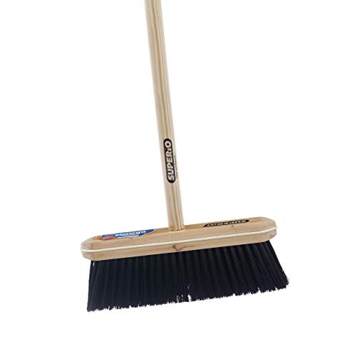 Superio Kitchen Broom Premium Black Tampico Bristles, Wood USA