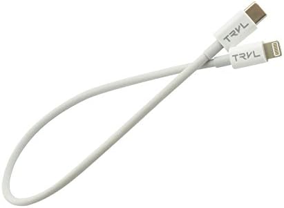 USB Type C Slim Compact Tiny Small Travel Size USB Data Sync Power Charger Cable for Apple iPhone iPad to Apple Macbook Pro Laptop Computer White 1ft