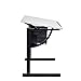 Tangkula Drafting Table Art & Craft Drawing Desk Art Hobby Folding Adjustable w/Stool and Drawers Craft Station (White with 3 Drawers)