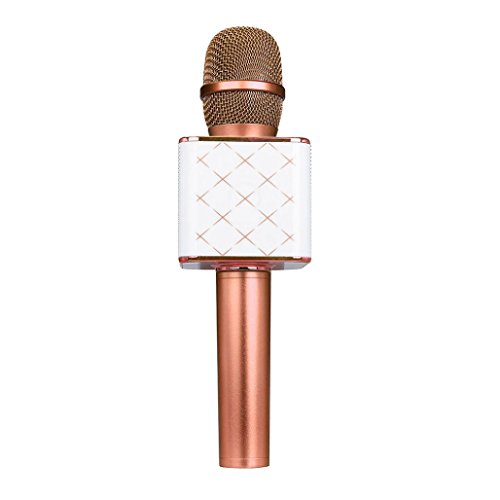 Wireless Karaoke Microphone,Elevin(TM) Mini Handheld Cellphone Karaoke Player Built-in Bluetooth Speaker,Karaoke MIC Machine for Home KTV Q7 Microphone (Gold)