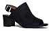 Peep Toe Buckle Bootie ? Stacked Suede Mule Low Heel - Open Toe Cutout Ankle Strap - Skye by J Adams