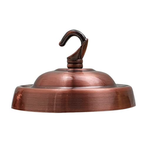 Ceiling Rose Hook Plate Vintage Copper Metal 10.5 cm Antique Single Out Side Fitting with Accessories Light Cover Canopy for Chandeliers Pendant Lights Wall Lamps Hanging Lights Planters Decorations