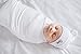 Copper Pearl Baby Beanie Hat Top Knot Stretchy Soft Dove