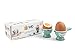 WD-Set of 2 Pcs Cute Bird Shape Ceramic soft or Hard boiled egg cup holder (Egg holder) - for Breakfast Brunch,kitchenware, home kitchen decoration or even a gift Sky color with cutely package.