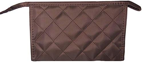 Women's Cosmetic Bag Nylon Gridding Rectangle Makeup Zipper Bag