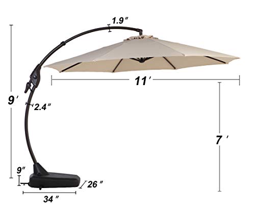 Grand patio Napoli Deluxe 11 FT Umbrella, Champagne Grand patio Napoli Deluxe 11 FT Umbrella, Champagne