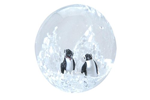 Pfronten Dream Ball (69) - Paperweight with Two Penguins in the Sea - Handmade (6 cm)