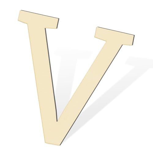 Wooden Letters for Wall Decor 12 Inch Large Wooden Letter V for Crafts Unfinished Blank Alphabet Wood Letters DIY Paint Home Party Wedding Decorations