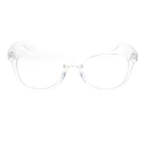 80s Nerdy Clear Transparent Thick Plastic Frame Optical Eye Glasses