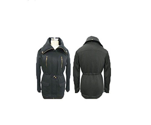 YOKI Womens Fleece PLUS SIZE Jacket Anorack Length with Drawstring Black 2X YOKI Womens Fleece PLUS SIZE Jacket Anorack Length with Drawstring Black 2X