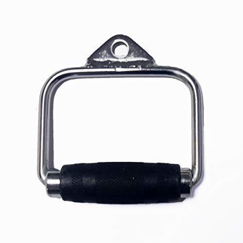Yuhqc Single D-Handle Single Chrome Handle Cable Attachment with Handgrips (Rubber Handgrips)