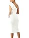 Mokoru Women's Sexy Ruffle One Shoulder Bodycon Elegant Cocktail Party Midi Dresses, XX-Large, Pure White