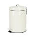 Bathroom Trash Can with Lid, Small Waste Basket for Home Bedroom, Retro Step Garbage Can with Soft Close, Vintage Office Trash Can, 5 Liter/ 1.3 Gallon, Glossy Cream White