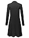 MBJ WSK1048 Womens Solid Long Sleeve Open Front Long Cardigan L Black