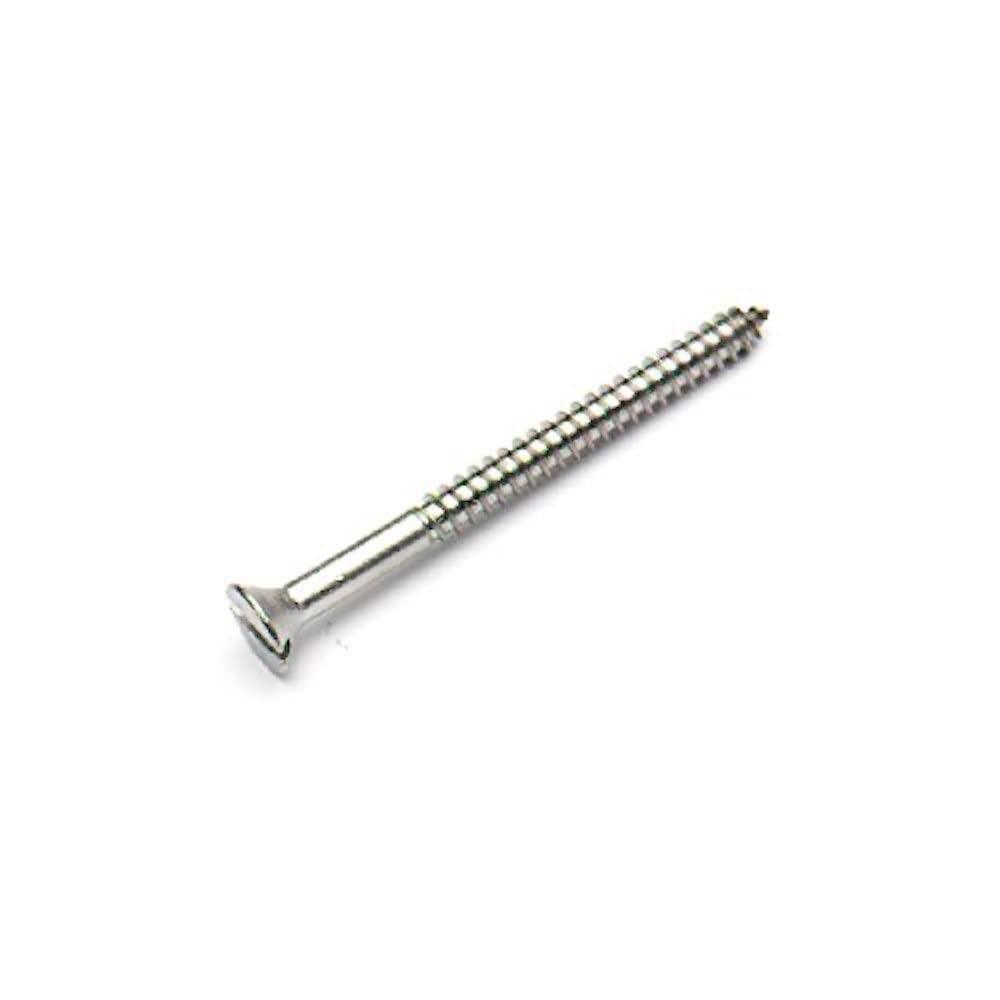 Merriway BH06069 (100 Pcs) Marine Grade AISI 304 A2 Stainless Steel Slotted CSK Screw 6 x 1.1/4 - Pack of 100 Pieces