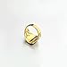 Star Jewelry Signet Pinky Ring with Black Square Enamel 18K Gold Plated for Men and Women Size 6-14