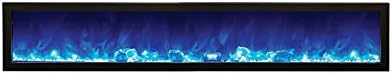 Amantii BI-88-SLIM-OD Outdoor Panorama Series Slim Electric Fireplace, 88-Inch
