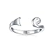 Personalized Open Spiral Pinky Midi Filigree Celtic Scroll Swirl Toe Ring For Women Teen Oxidized .925 Silver Sterling Adjustable Customizable
