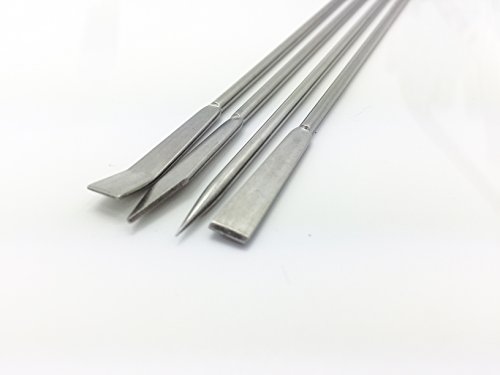 OESS Micro Lab Scoop Reagent Laboratory Mixing Spatula 22cm Long Sampling Spoon Stainless Steel Pack 4Pcs - Thumbnail 2