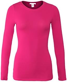 Bozzolo Women's Basic Round Neck Warm Soft Stretchy Long Sleeves T Shirt