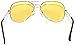 Aviator Style Sunglasses Yellow Gradient Lens Metal Silver Frame UV 400