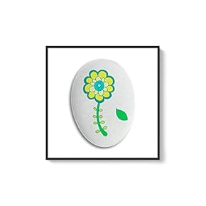 Framed Canvas Wall Art for Living Room, Bedroom Flower on Cobblestone Canvas Prints for Home Decoration Ready to Hanging - 16x16 inches