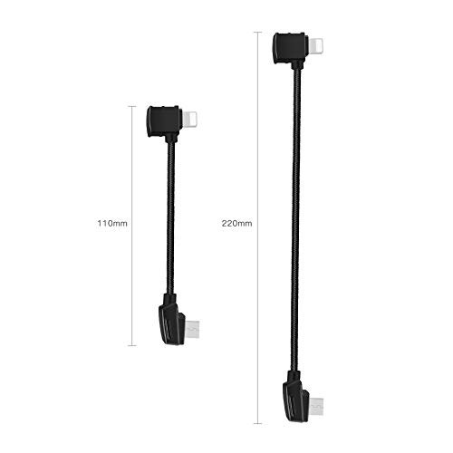 O'woda Micro USB to iOS OTG Data Cable Nylon Braided 4.3inch / 8.6inch i Phone / i Pad Cord for DJI Micro Pro / Air / Spark / Mavic 2 Pro & Zoom - Thumbnail 5