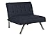 DHP Emily Accent Chair with Split-Back and Chrome Legs, Navy Linen