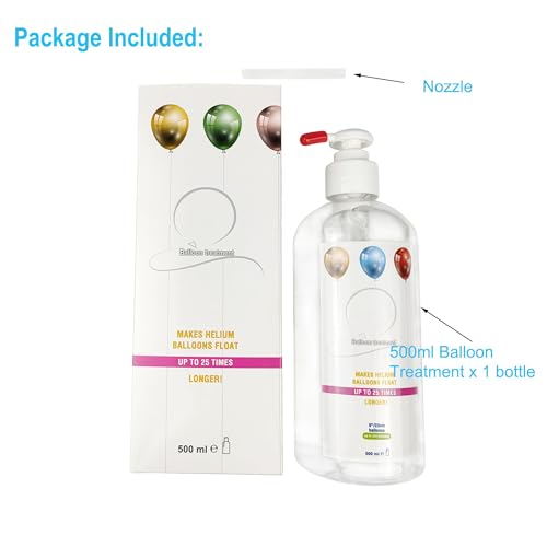 500ML Helium Balloon Protection Fluid Ultra Treatment for Latex Balloons Makes Latex Balloons Longer Long-Lasting for Parties Pump included