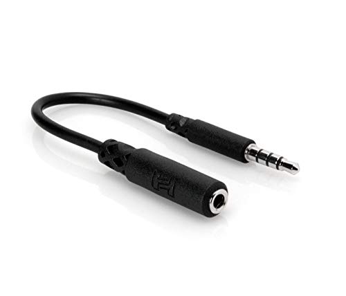 Hosa MHE-158 3.5 mm TRRS to Slim 3.5 mm TRRS Headphone Adaptor
