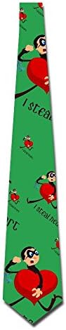I Steal Heart Funny Mens Printed Floral Neckties Fashion Neck Tie