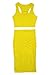 LaSuiveur Women Sexy Club Outfits Crop Top High Waist Skirt 2 Piece Set Yellow L