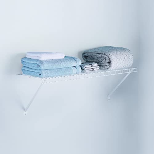 Rubbermaid Linen Closet Shelf Kit, 3Feet, White, Wire Shelving System
