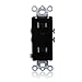 Maxxima 15A Tamper Resistant Duplex Receptacle - Standard Decorative Electric Wall Outlet 15 Amp, Child Proof Safety, Contractor Pack, Wall Plates Included - Black - 10 Pack